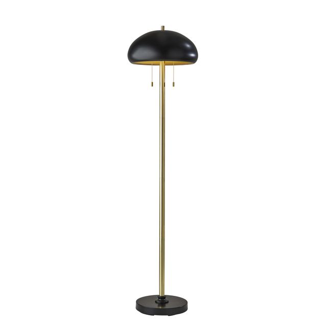 Adesso® Cap Black/Antique Brass Floor Lamp-0