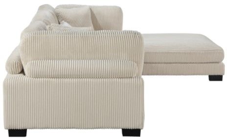Mazin Furniture Traverse 4-Piece Beige Modular Sectional with Ottoman-2