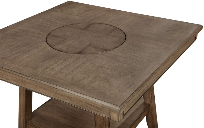 Crown Mark Manning 6 Piece Brown Gray Counter Height Dining Table Set
