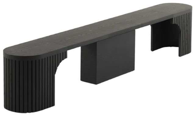 Transformer Table Transformer Dark Gray/Smoked Hickory Round Extendable Dining Bench-1