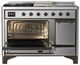 Ilve® Majestic III 48" Stainless Steel Pro Style Dual Fuel Liquid Propane Range with Solid Door and Burnished Trim-3