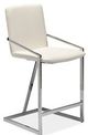 Mazin Furniture Jasmine Chrome/White Counter Arm Dining Chair-2