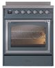 Ilve® Nostalgie II Noblesse 30'' Blue Gray Pro Style Induction Range with Chrome Trim-1