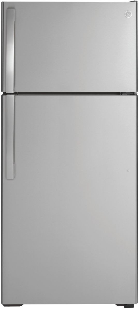 GE® 28" 16.6 Cu. Ft. Stainless Steel Top Freezer Refrigerator-0