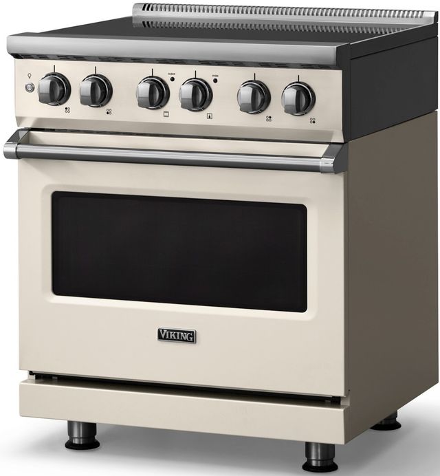 Viking® 5 Series 30" Pure White Pro Style Induction Range with Polished Chrome Trim-3