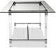 Mazin Furniture Lyrica Glass Top Rectangle Dining Table with Chrome Base -2