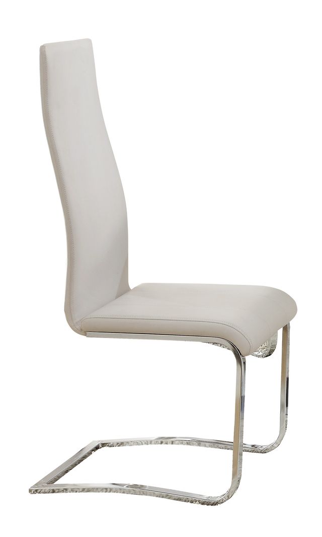 Coaster® Montclair 4-Piece White/Chrome High Back Dining Chairs-2