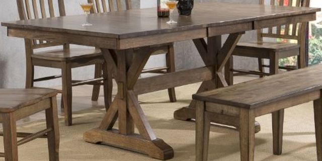 Winners Only® Carmel Rustic Brown 78" Dining Table-0
