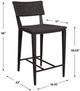 Uttermost® Calbas Java Black Aluminum/Wicker Indoor-Outdoor Counter Stool-1