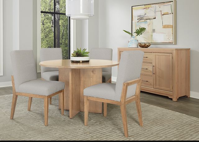 LM Co Home By Vaughan-Bassett Crafted Cherry by Ben & Erin Napier Bleached Cherry/Oatmeal Upholstered Side Chair-3