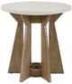 Liberty Furniture Berkley Square Linen Round End Table with Khaki Base-2