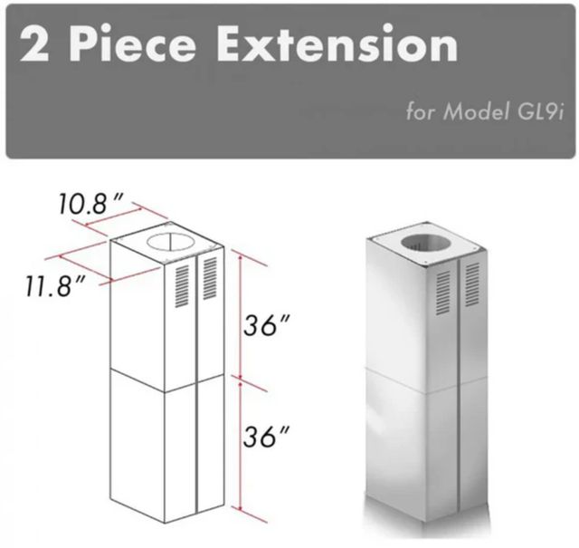 ZLINE 36" Stainless Steel Chimney Extension-1