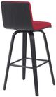 Armen Living Vienna 2-Piece Black Brushed/Red Swivel Barstool Set-3