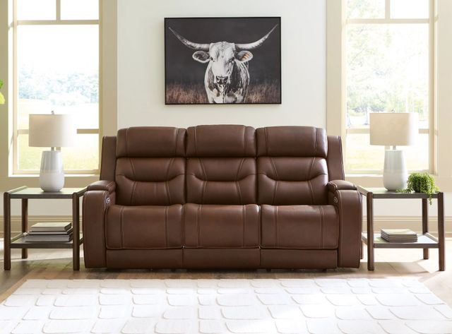 Signature Design by Ashley® Dreamer Brown Power Reclining Sofa with Audio-3