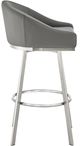 Armen Living Eleanor Brushed Stainless Steel/Grey 26'' Counter Stool-2