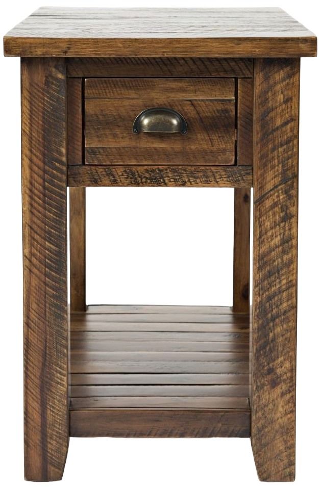 Jofran Inc. Artisan's Craft Dakota Oak Chairside Table-1
