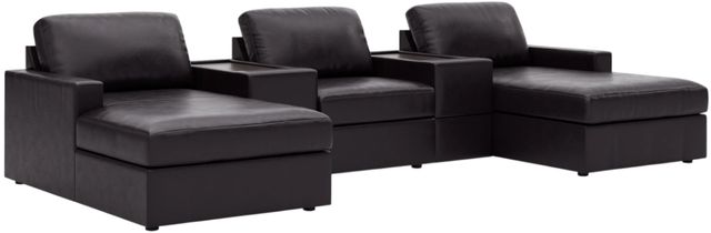 Signature Design by Ashley® ModMax II 5-Piece Black Sectional and Double Chaise with Storage Consoles-0