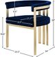 Meridian Furniture Marcello Navy/Brushed Brass Velvet Dining Chair-3