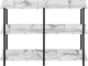 Monarch Specialties Inc. 48"L White Marble Look Console Table with Black Metal Frame-1