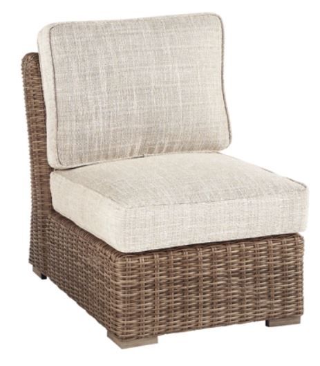 Signature Design by Ashley® Beachcroft 5-Piece Beige/Brown Outdoor Fabric/Wicker Seating Set-2