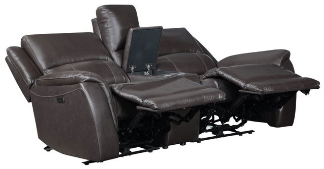 Steve Silver Co. Alexandria 3-Piece Chocolate Leather Power Reclining Console Loveseat-1