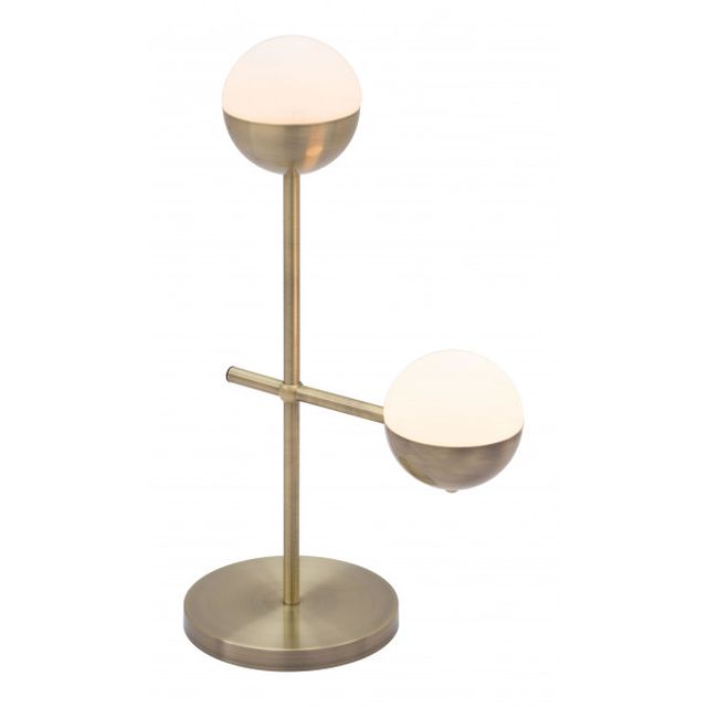 Zuo® Modern Waterloo White/Brushed Bronze Table Lamp-0