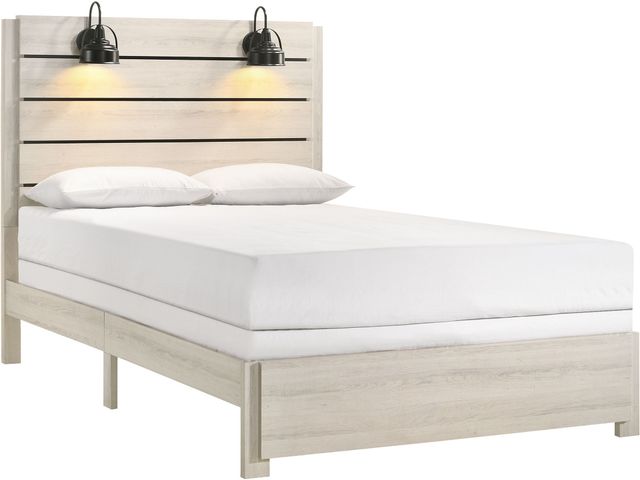 Crown Mark Carter White King Panel Bed-0
