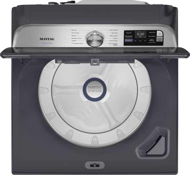 Maytag® Pet Pro Midnight Steel Top Load Washer & Gas Dryer Laundry Pair-4