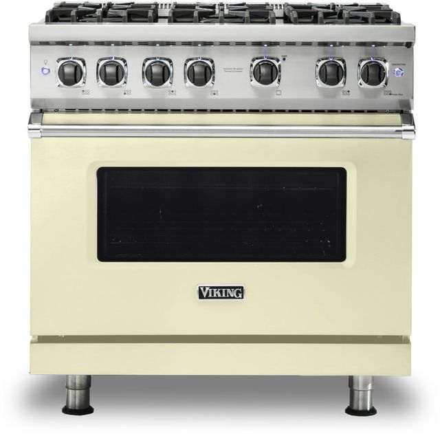 Viking® 5 Series 36" Vanilla Cream Pro Style Natural Gas Range-0
