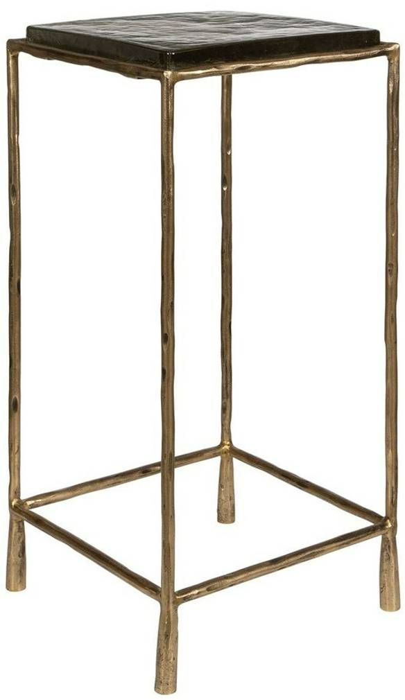 Uttermost® Ovard Glass Top Accent Table with Antique Gold Frame-0