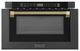 ZLINE Autograph Edition 24" 1.2 Cu. Ft. Black Stainless Steel Built-in Microwave Drawer with Champagne Bronze Helix Handle-3