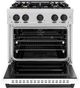 ZLINE Classic Autograph Edition 30" Satin Stainless Steel Pro Style Dual Fuel Range with White Matte Door and Matte Black Accents-1