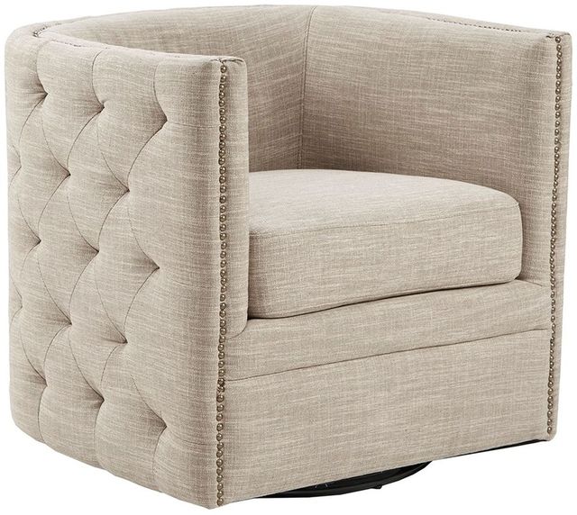 Olliix by Madison Park Cream Capstone Swivel Chair-0