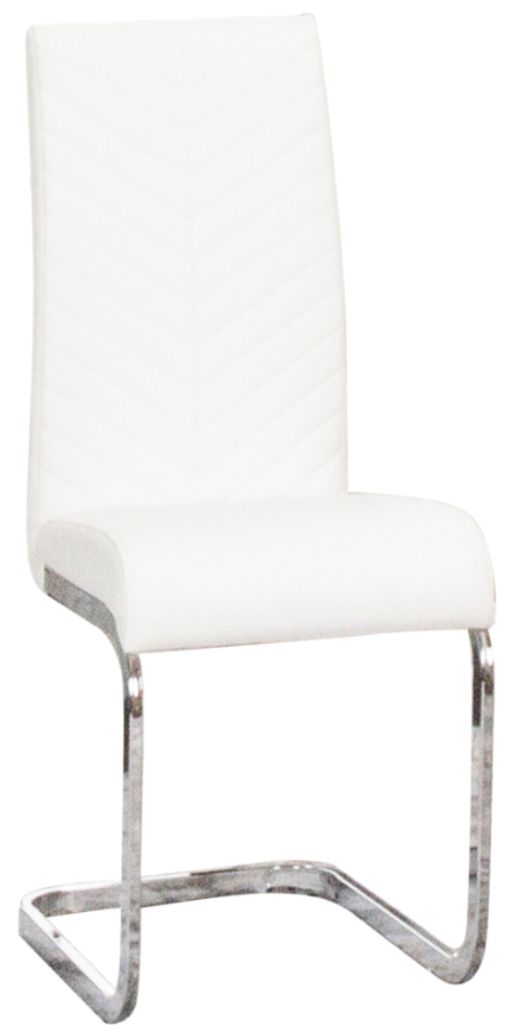 Cramco Murano Chrome/White Dining Side Chair-0