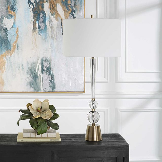 Uttermost® Annily Brass/Clear Table Lamp-2
