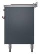 Ilve® Nostalgie II Noblesse 60'' Blue Gray Pro Style Dual Fuel Range with Copper Trim-3