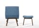 VIG Furniture Modrest Whitney Blue/Walnut Accent Chair with Ottoman-2