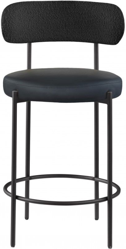 Meridian Furniture Beacon Black Vegan Leather Counter Stool-1