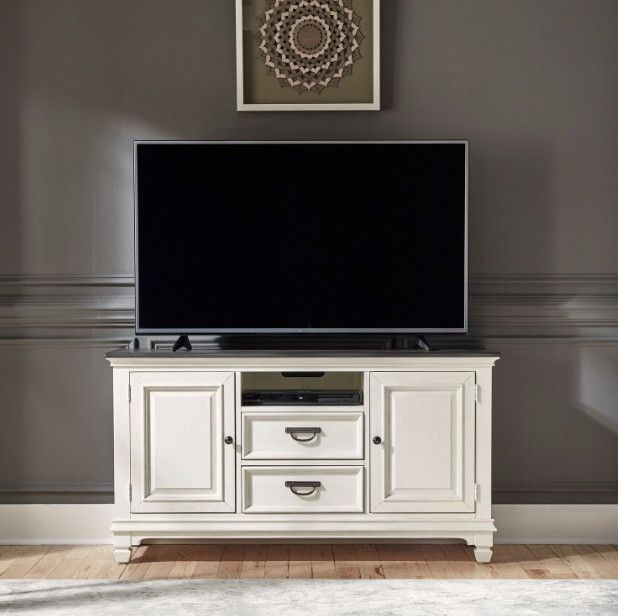 Liberty Furniture Allyson Park Charcoal/Wirebrushed White 56" TV Console-1