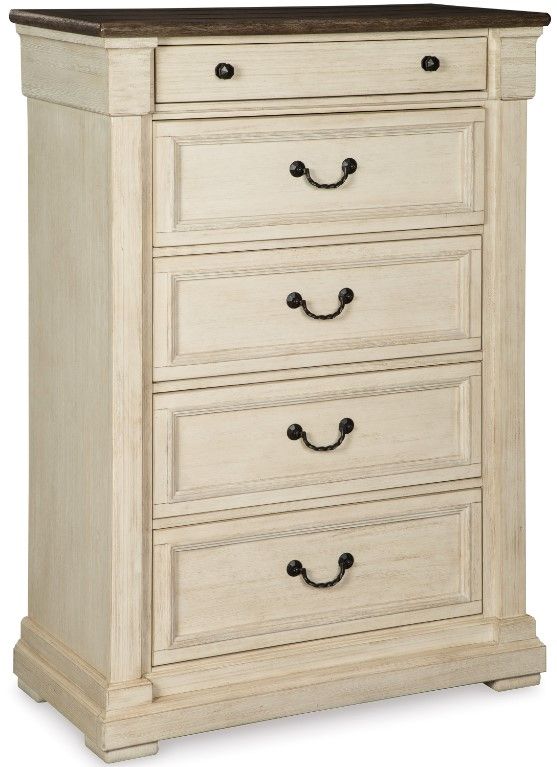 Signature Design by Ashley® Bolanburg 4-Piece Antique White King Panel Bed Set-2