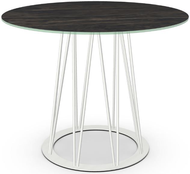 Amisco Customizable Calypso Black Italian Porcelain Dining Table with 39" Tabletop -4
