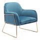 Zuo® Nadir Blue and Gold Arm Chair-0