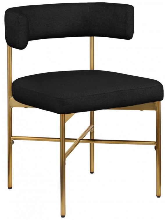 Meridian Furniture Rivage Black/Brushed Gold Upholstered Dining Side Chair-0