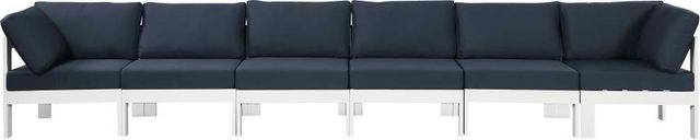 Meridian Furniture Nizuc 6-Piece Navy Outdoor Patio Modular Sofa-0