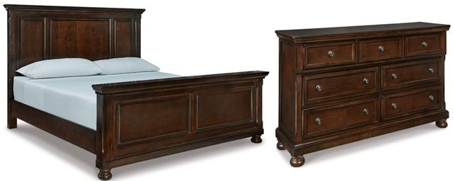 Millennium® by Ashley Porter 2-Piece Rustic Brown Queen Panel Bed Set-0