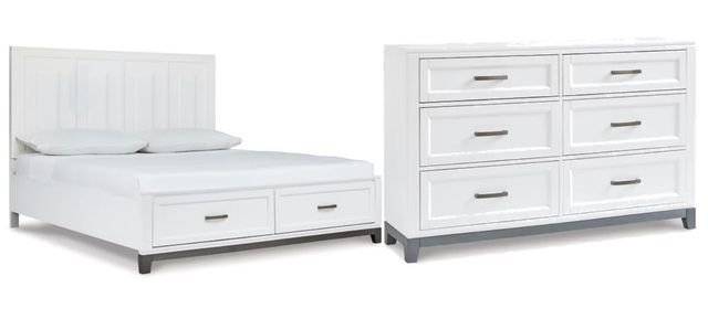 Benchcraft® Brynburg 2-Piece White Queen Panel Storage Bed Set-0
