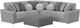 Jackson Furniture Canyon 4-Piece Gray/Platinum/Zinc Modular Sectional and Ottoman-0