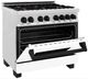 ZLINE Autograph Edition Legacy 36" Satin Stainless Steel Pro Style Dual Fuel Range with White Matte Door and Matte Black Accents-4