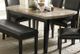 Mazin Furniture Cristo Dark Espresso Dining Table with Neutral Toned Marble Table Top.-3