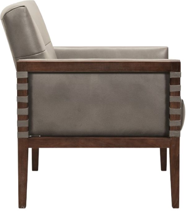 Hooker® Furniture CC Carverdale Dark Hickory/Maddie Gray Leather Club Chair-3